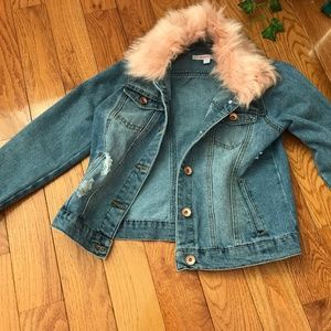 CI Sono Kids Jean Jacket with Removable Faux Fur